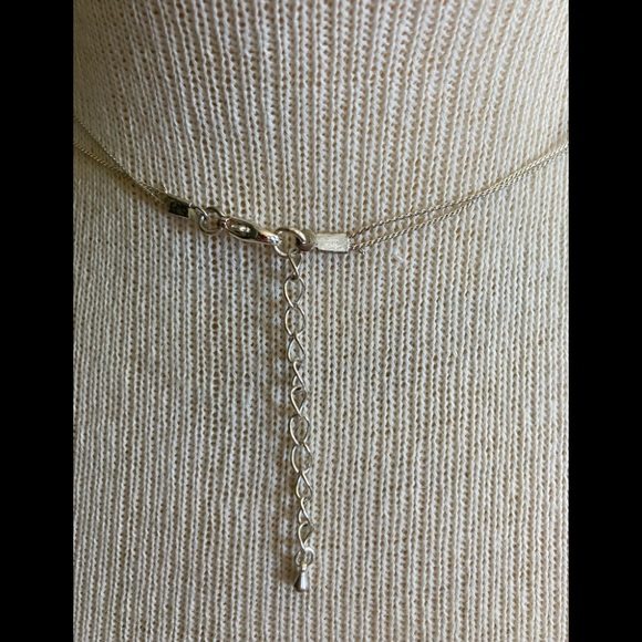 MULTI LAYER BEAD NECKLACE SILVERTONE WHITE, CLEAR & GOLD BEADS - Picture 7 of 9